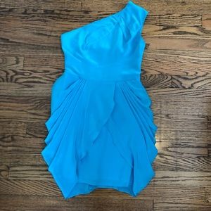 bebe Grecian cocktail blue dress.